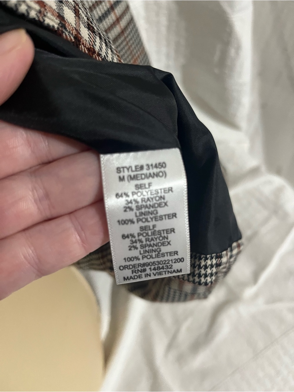 BE COOL Plaid Double-Breasted Blazer - Black, Taupe, Brown - Picture 8 of 8